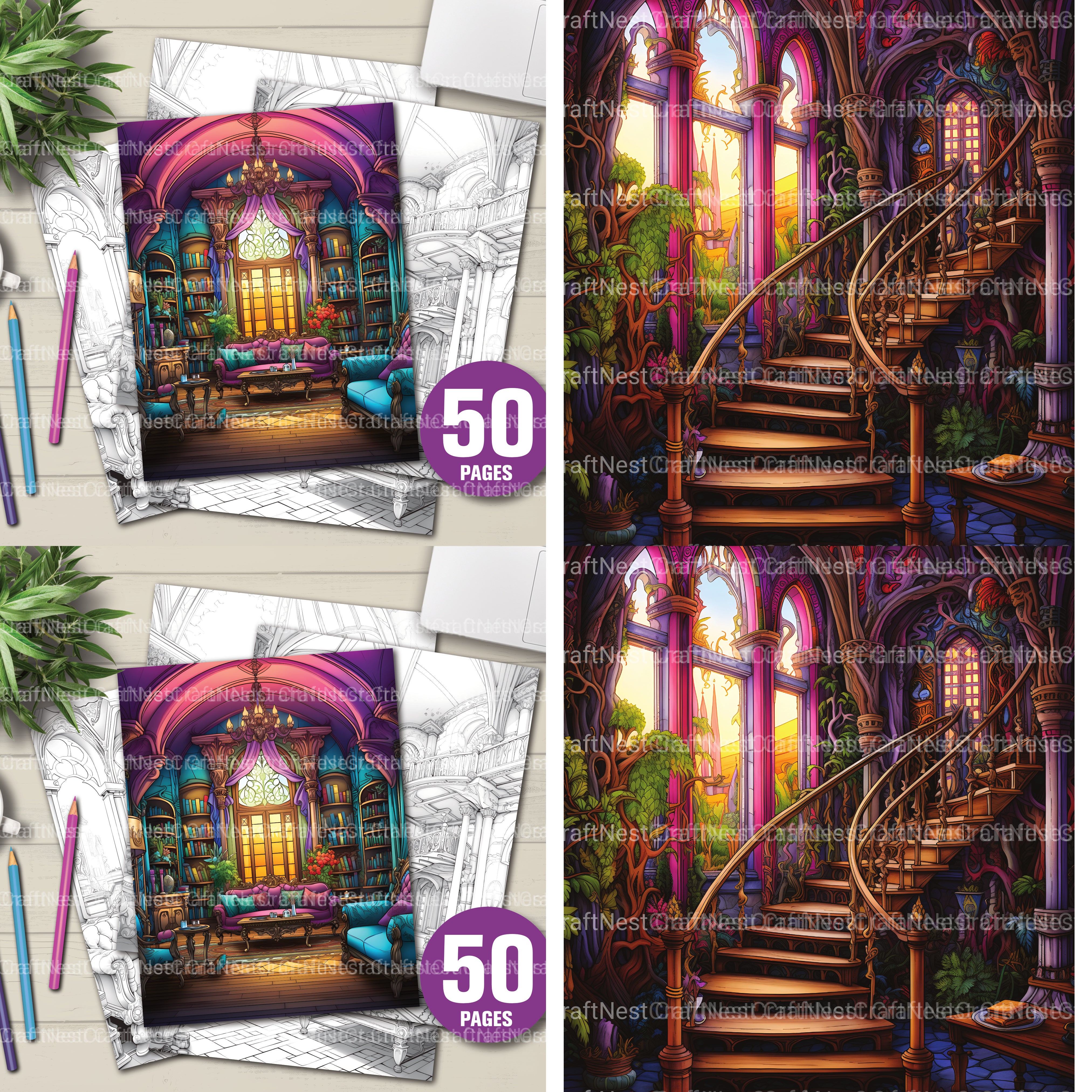 Interior Design Coloring Book