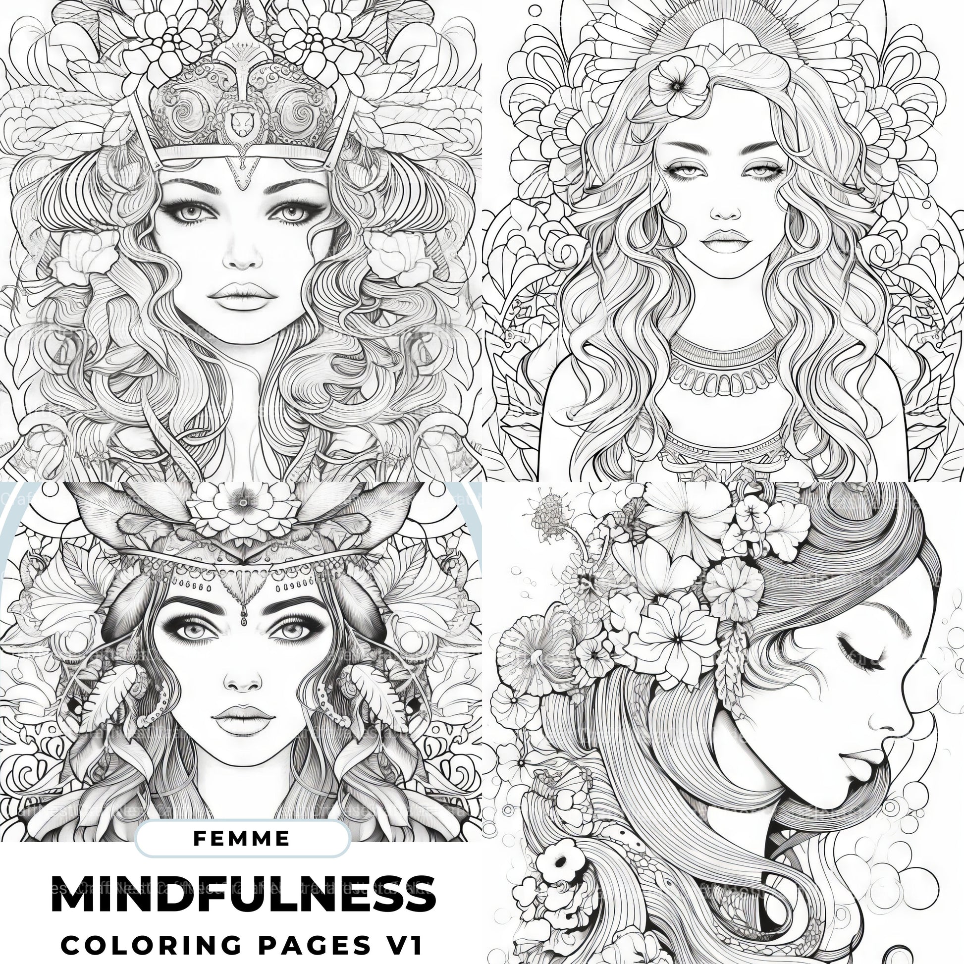 Femme Coloring Book - CraftNest - Digital Crafting and Art