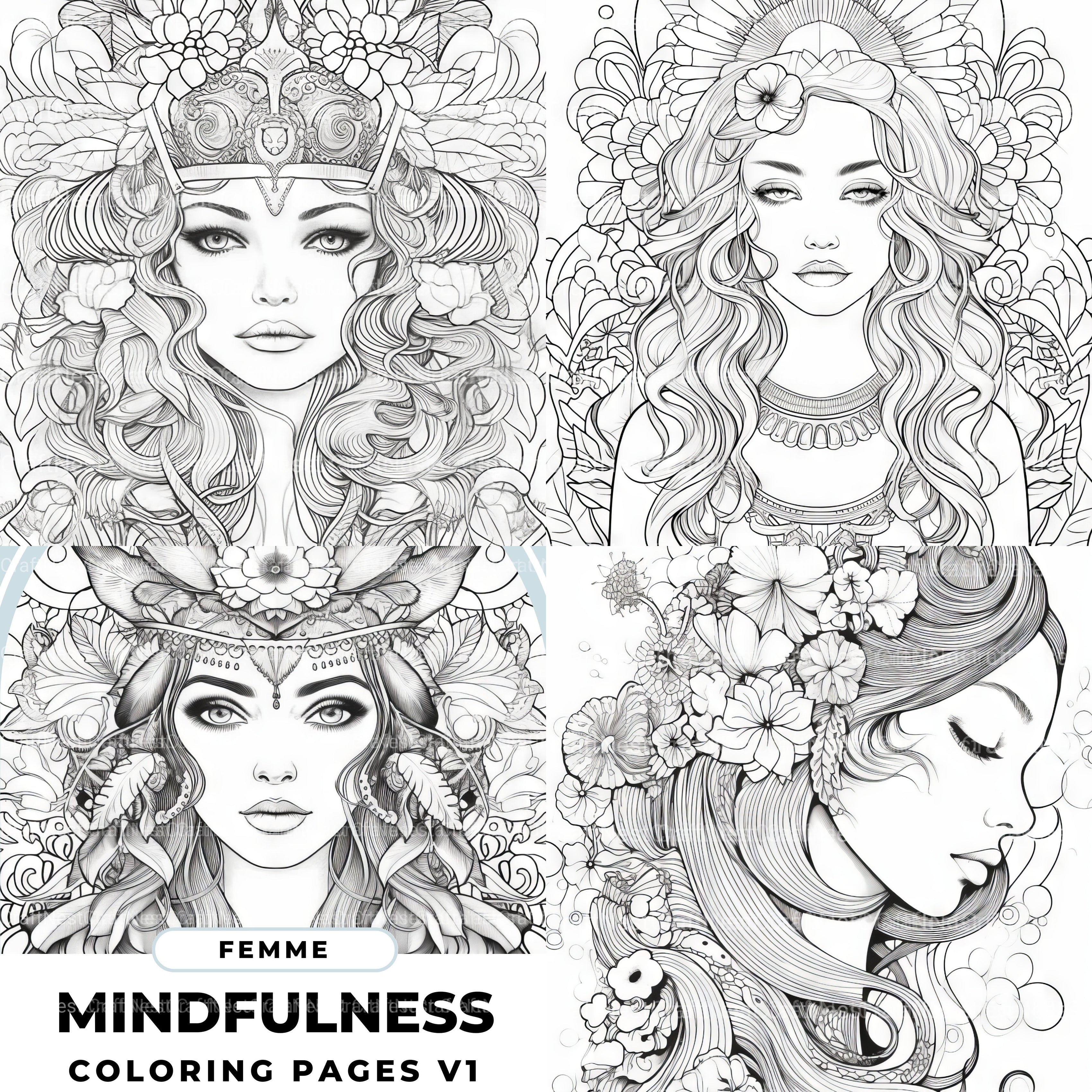 Femme Coloring Book - CraftNest - Digital Crafting and Art