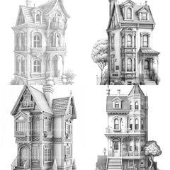 Townhouse Tiny House Coloring Book - CraftNest - Digital Crafting and Art