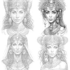 Ancient Egypt Queen Coloring Book - CraftNest - Digital Crafting and Art