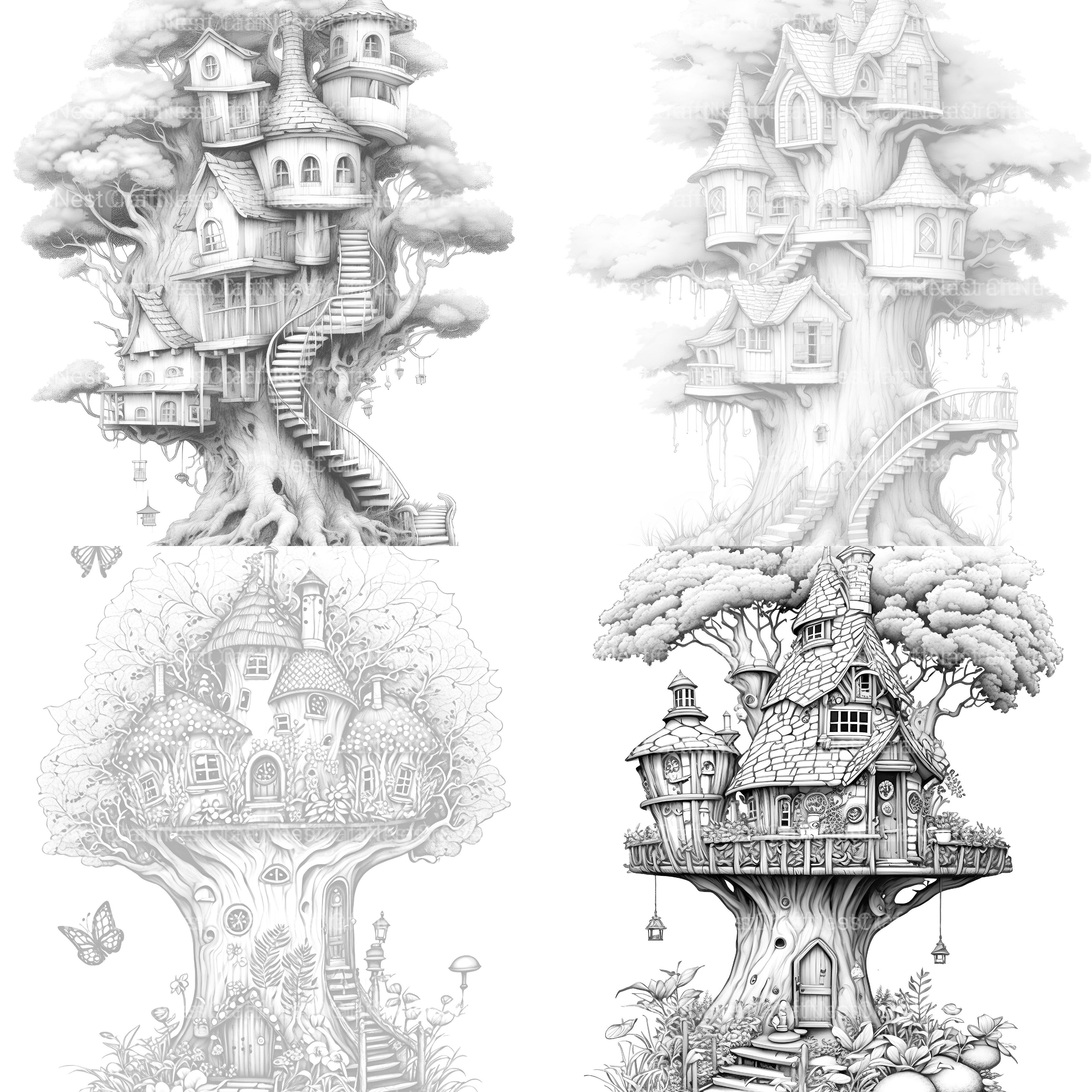 Treehouse Coloring Book 2 - CraftNest - Digital Crafting and Art