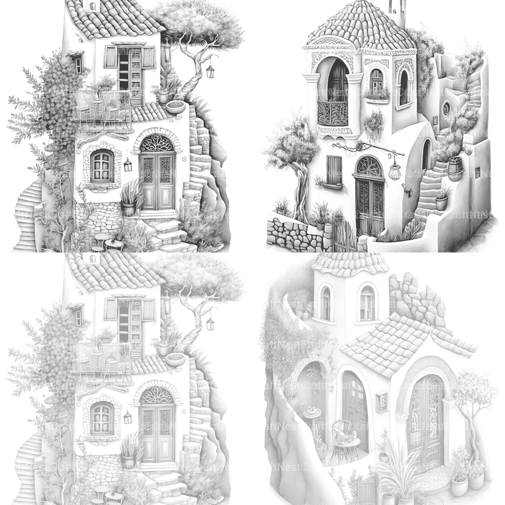 Greek Tiny House Coloring Book - CraftNest - Digital Crafting and Art