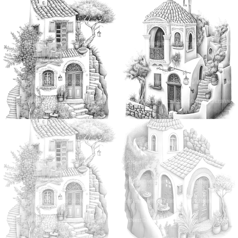 Greek Tiny House Coloring Book - CraftNest - Digital Crafting and Art