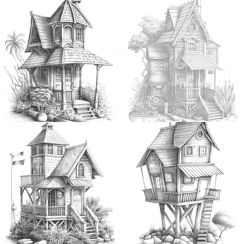 Beach House Coloring Book - CraftNest - Digital Crafting and Art