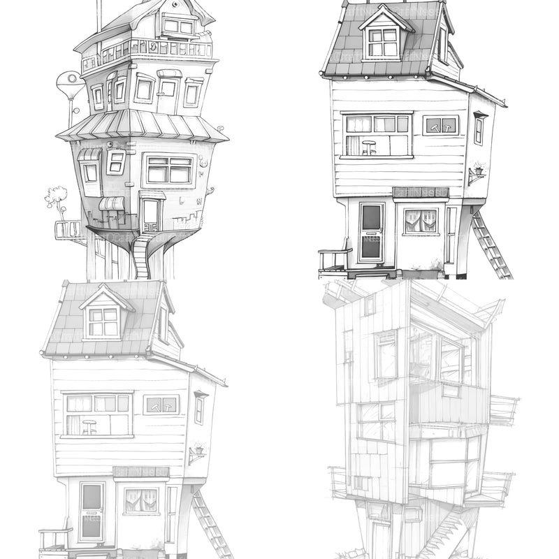 Contemporary Tiny House Coloring Book - CraftNest - Digital Crafting and Art