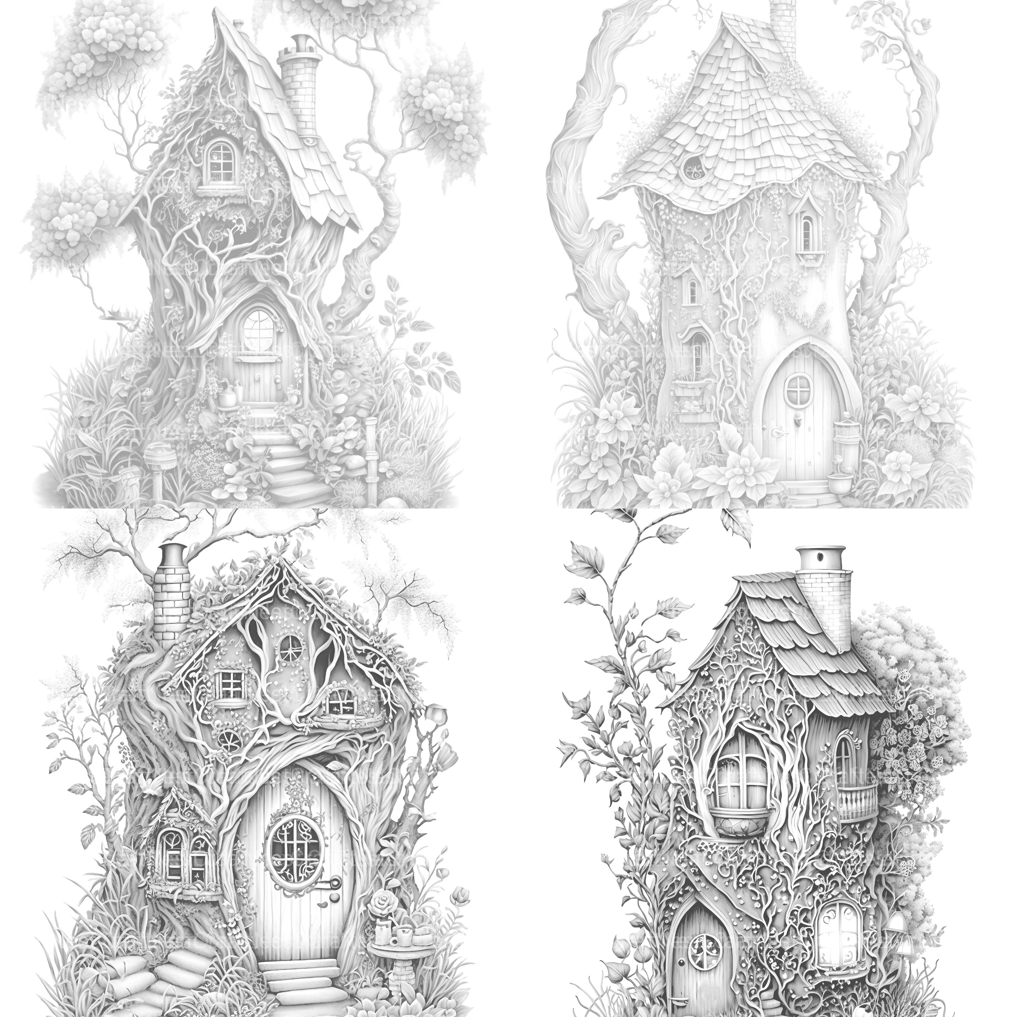 Secret Garden Fairy House Coloring Book - CraftNest - Digital Crafting and Art