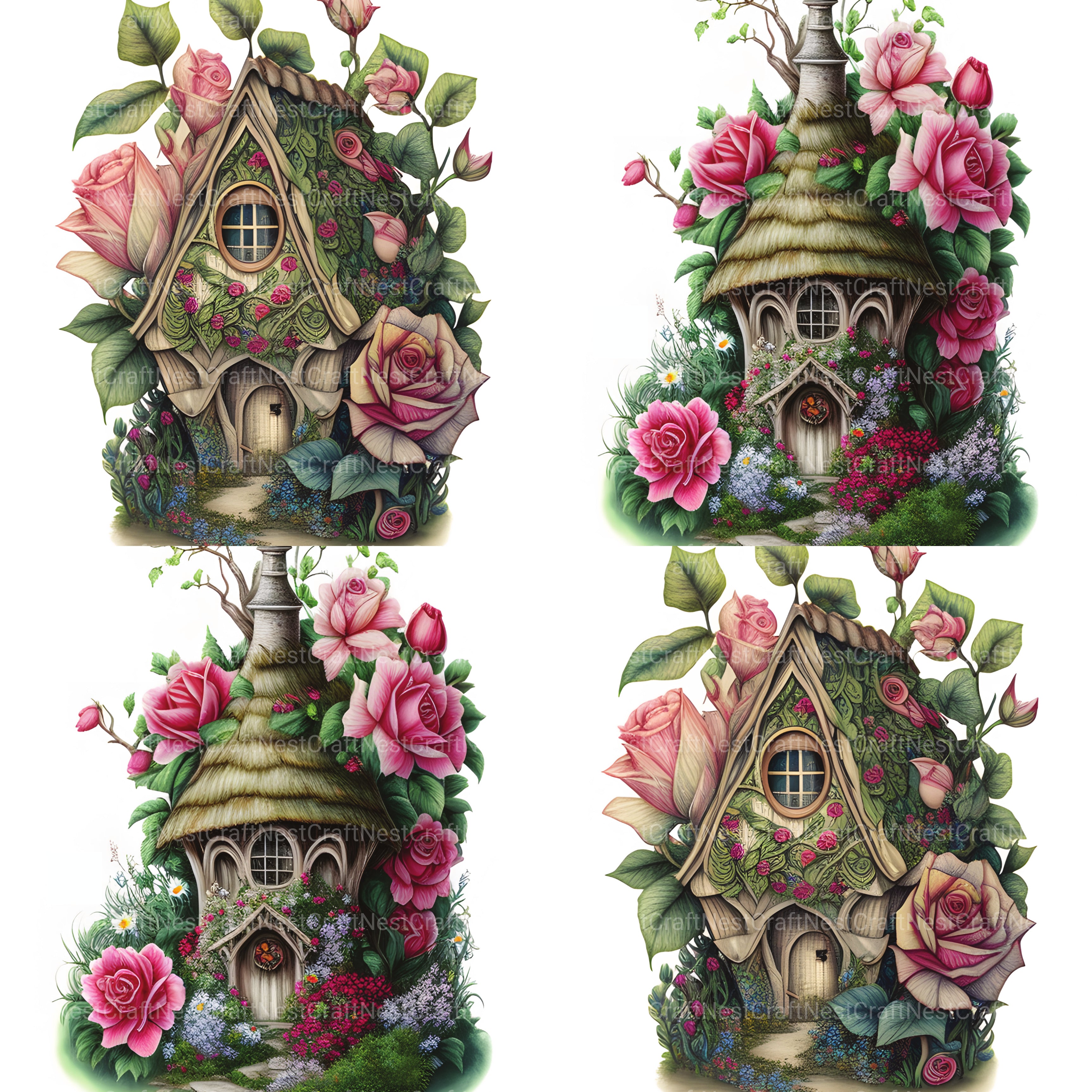 Flower Fairy House Coloring Book