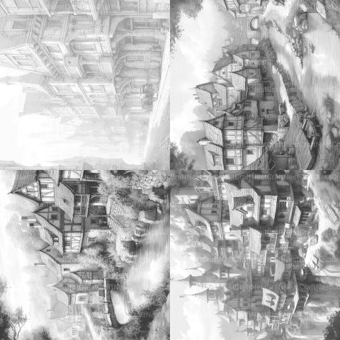 Medieval Village Coloring Book - CraftNest - Digital Crafting and Art