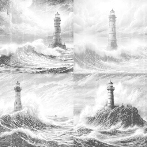 Lighthouses Coloring Book - CraftNest - Digital Crafting and Art