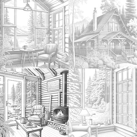Cozy Cabins Coloring Book - CraftNest - Digital Crafting and Art