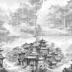 Old Chinese Village Coloring Book - CraftNest - Digital Crafting and Art