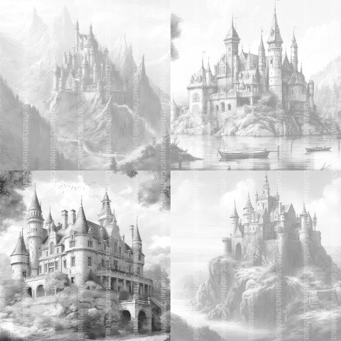 Castles Coloring Book - CraftNest - Digital Crafting and Art