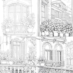 Mediterranean Windows Coloring Book - CraftNest - Digital Crafting and Art