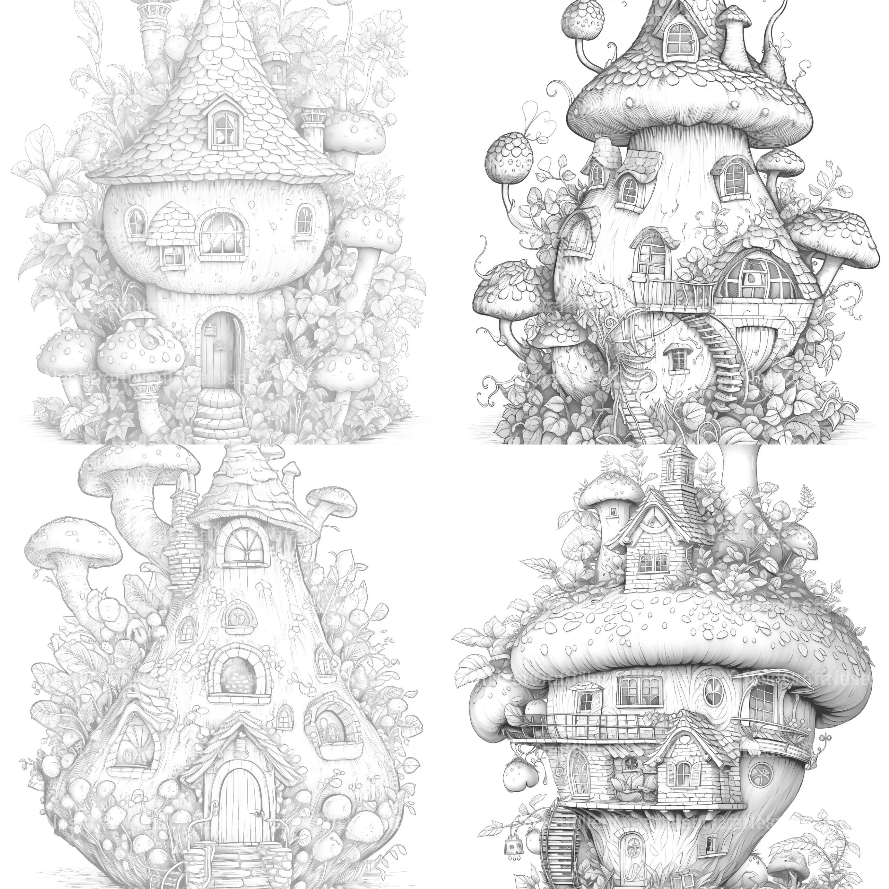 Strawberry Fairy House Coloring Book - CraftNest - Digital Crafting and Art
