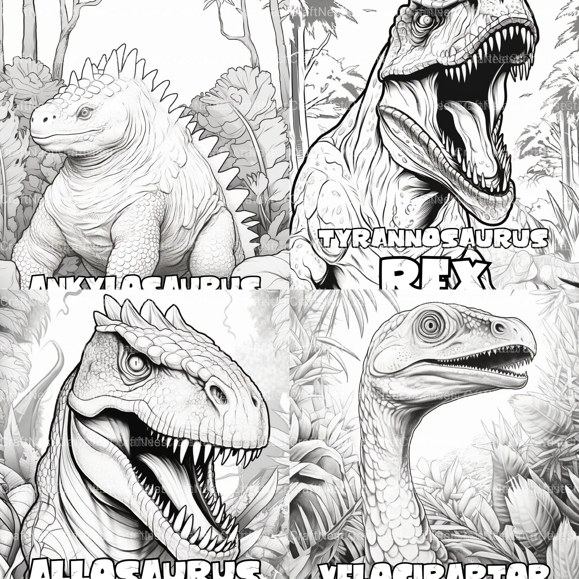 Kids Dinosaur Adventure Coloring Book - CraftNest - Digital Crafting and Art