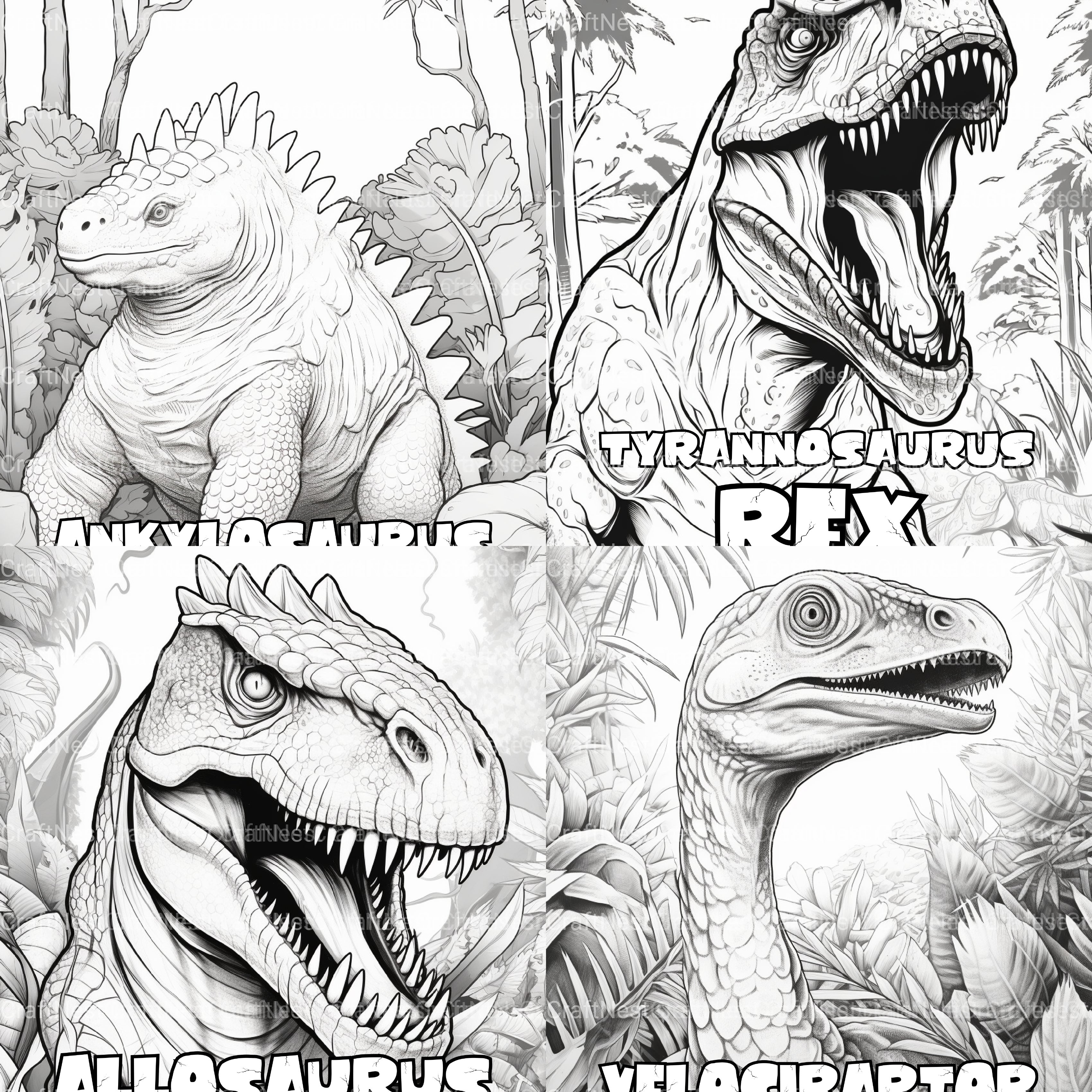 Kids Dinosaur Adventure Coloring Book - CraftNest - Digital Crafting and Art