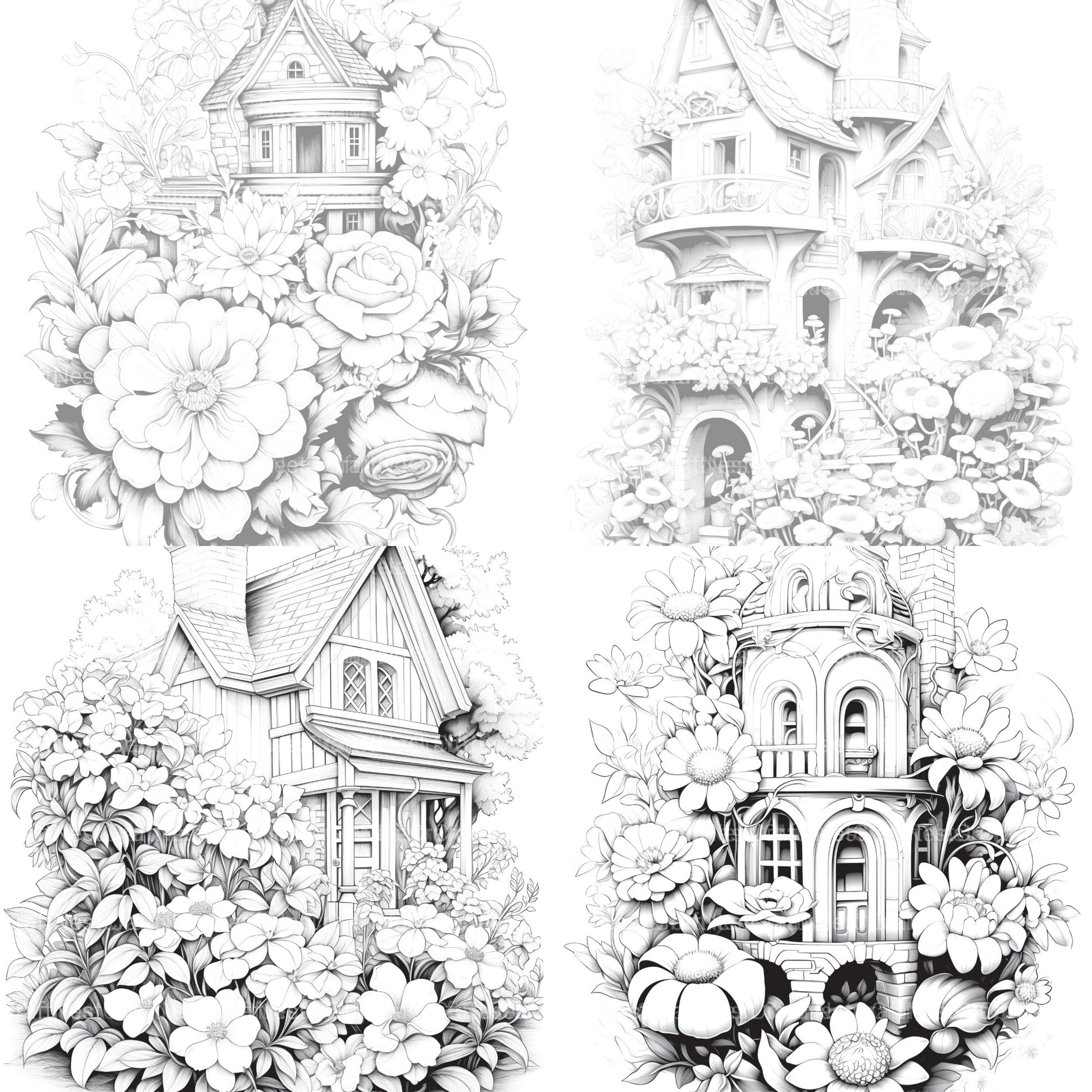 Blooming House Coloring Book - CraftNest - Digital Crafting and Art