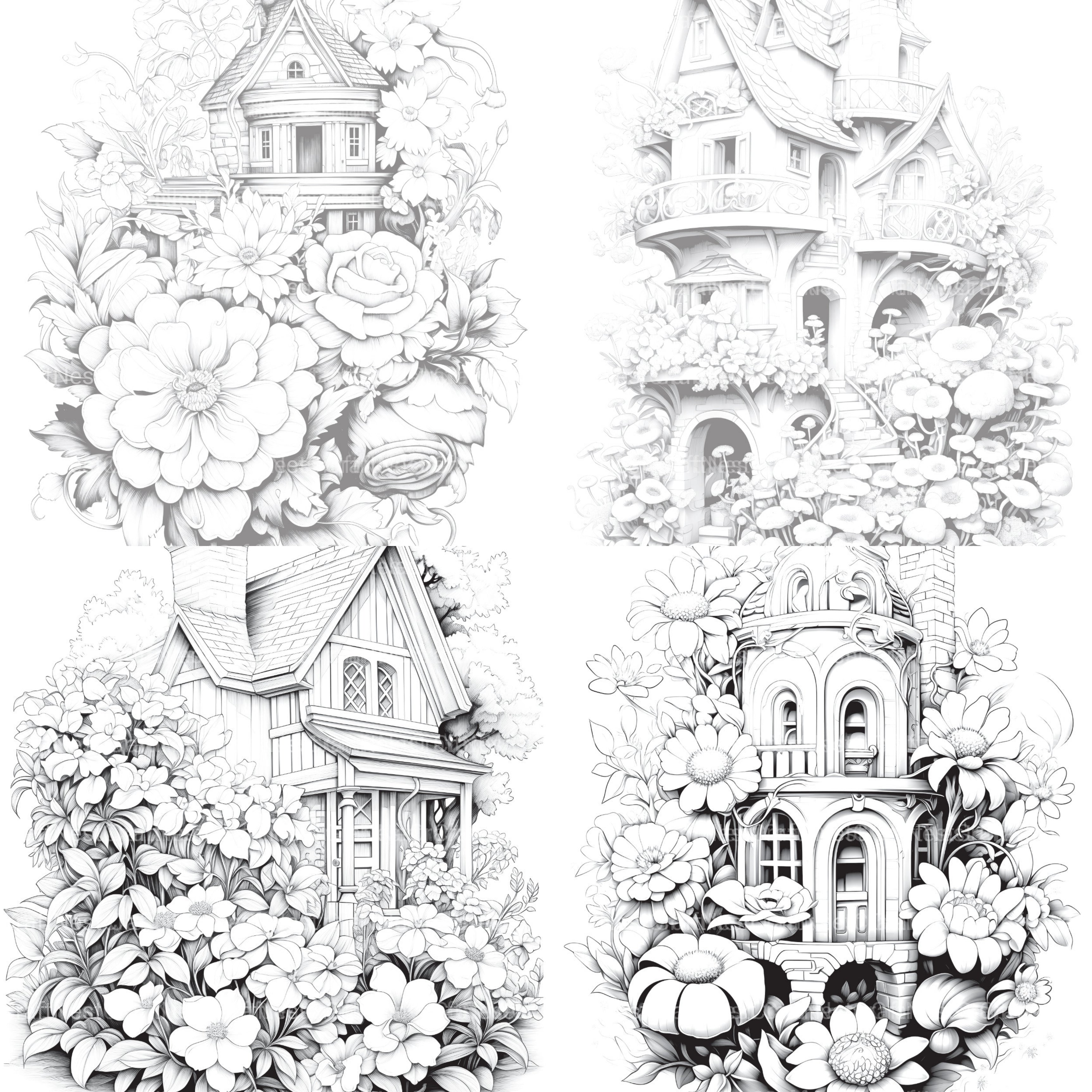 Blooming House Coloring Book - CraftNest - Digital Crafting and Art