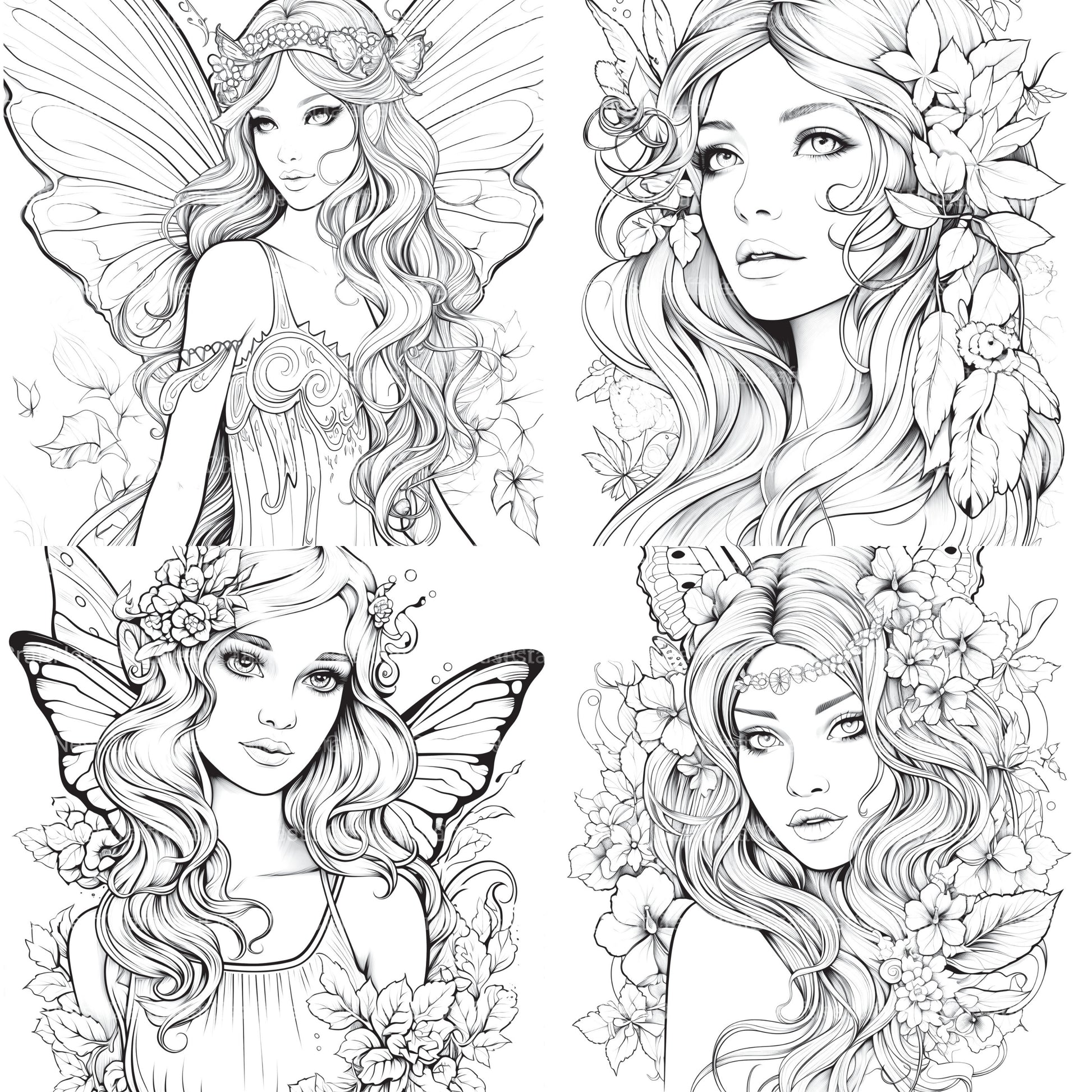 Beautiful Fairies Coloring Book - CraftNest - Digital Crafting and Art