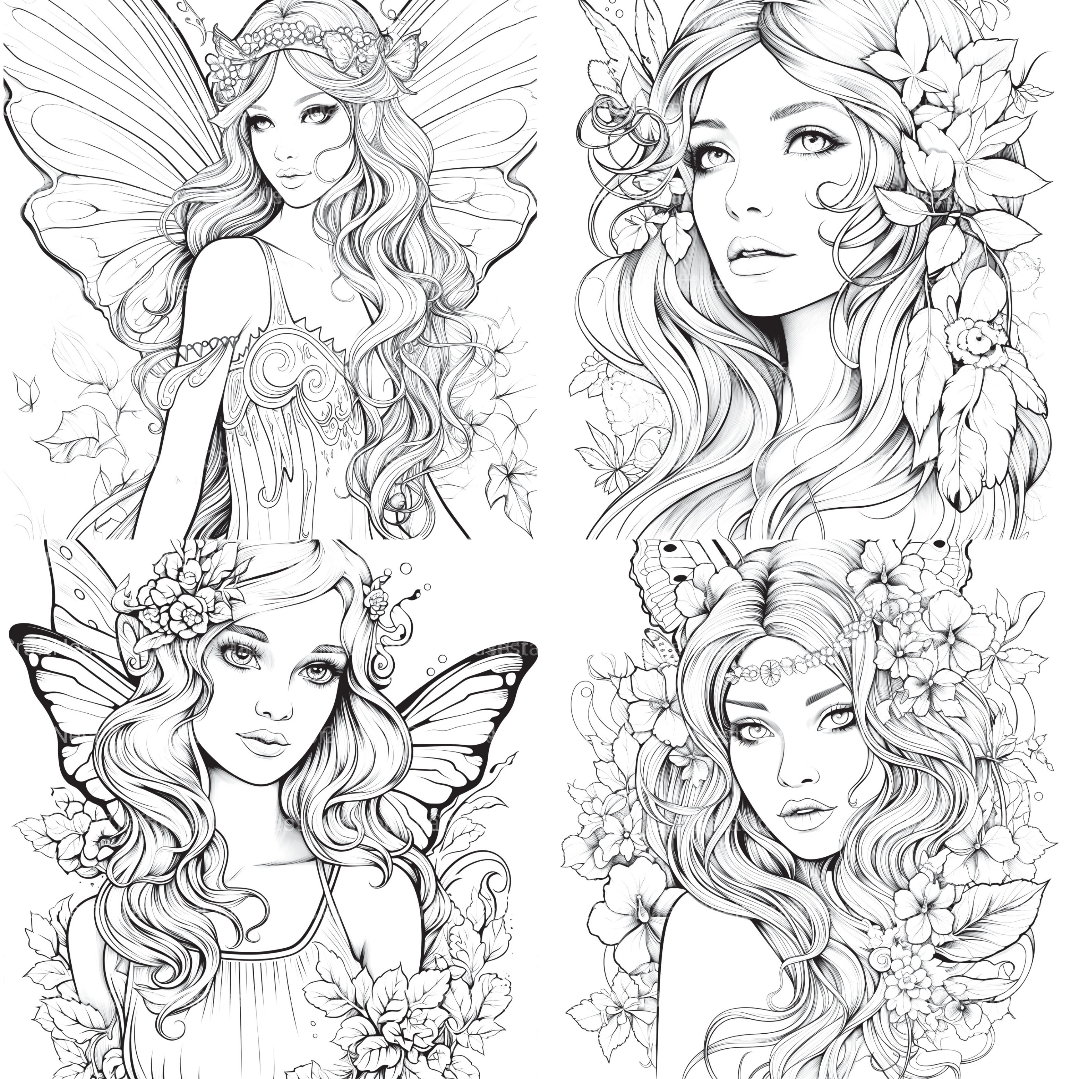 Beautiful Fairies Coloring Book - CraftNest - Digital Crafting and Art