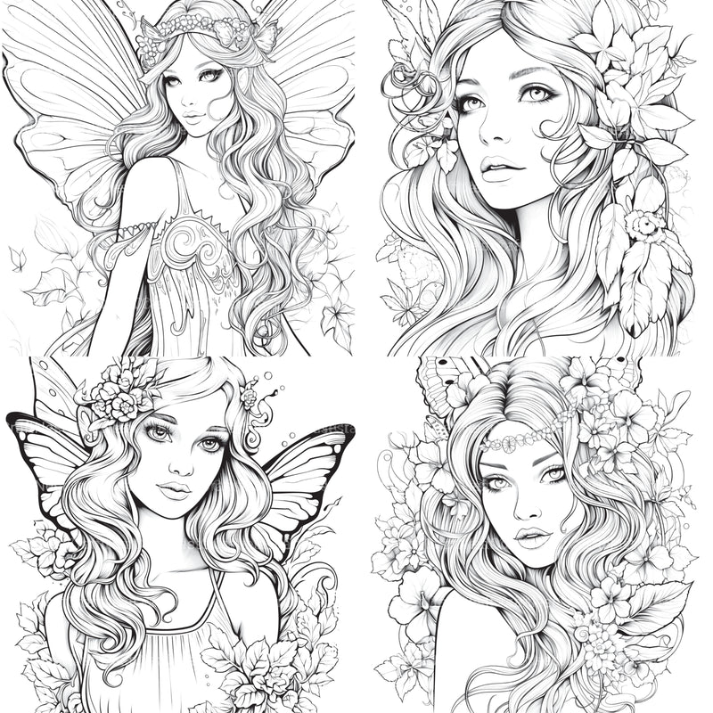 Beautiful Fairies Coloring Book - CraftNest - Digital Crafting and Art