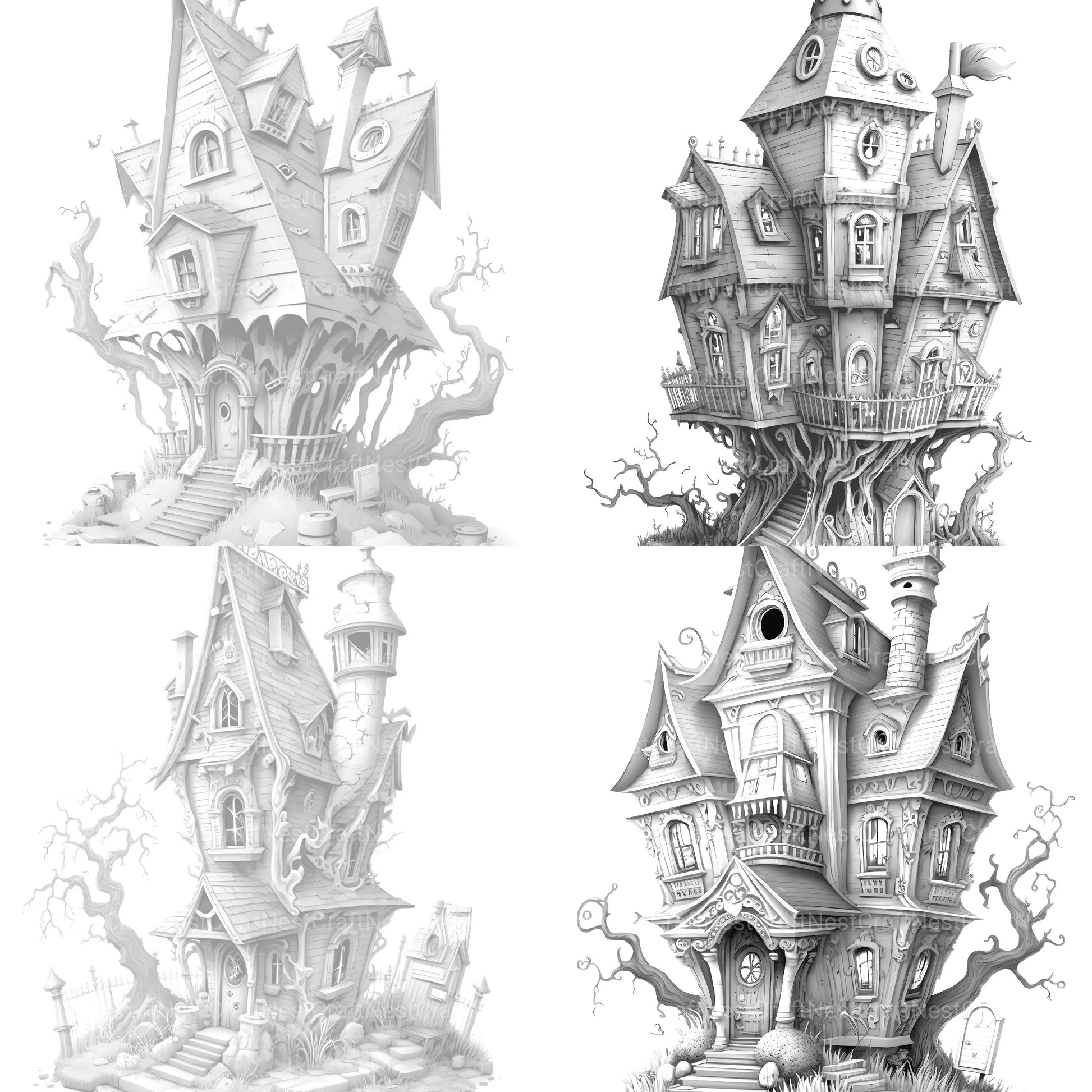 Haunted House Coloring Book - CraftNest - Digital Crafting and Art