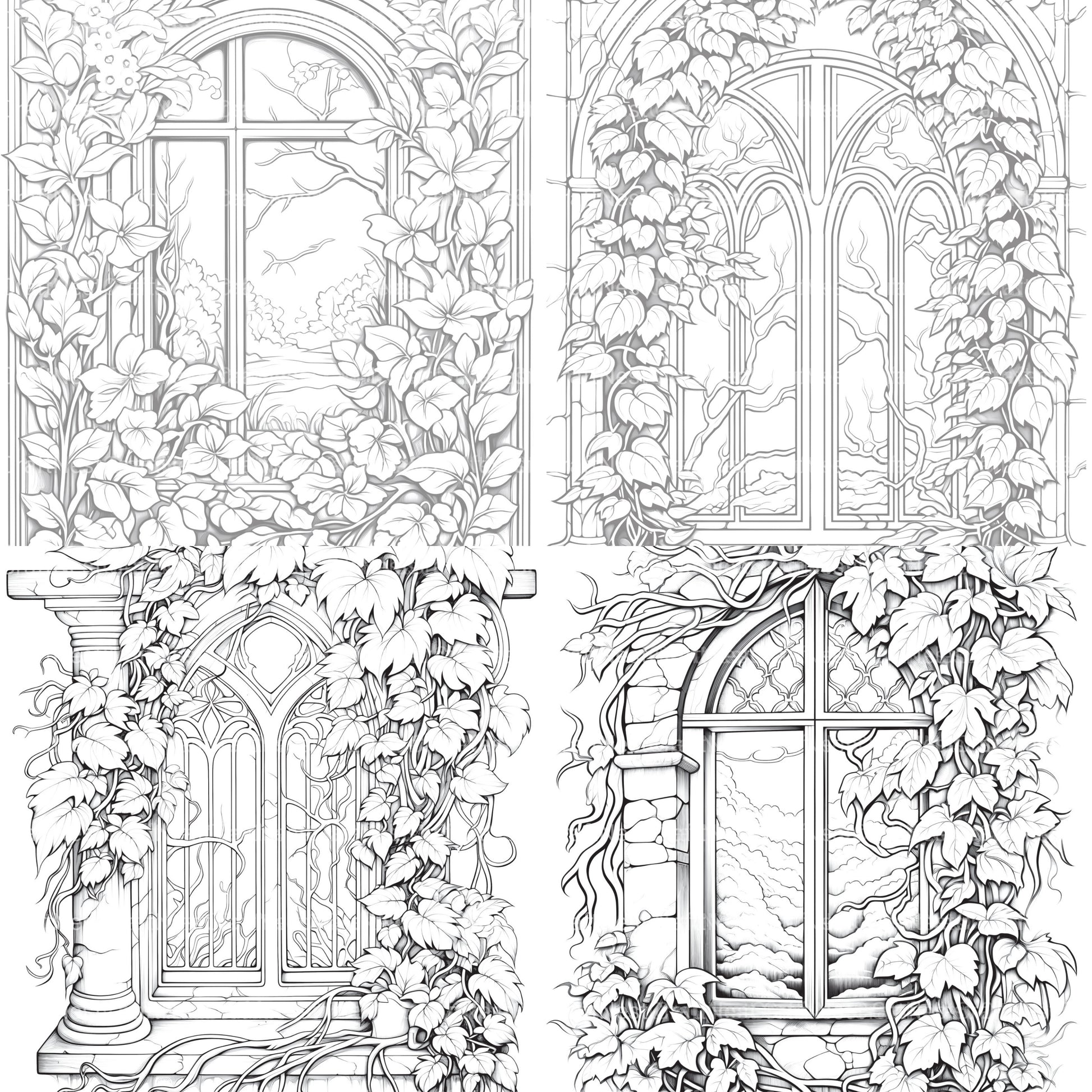 Blooming Window Coloring Book - CraftNest - Digital Crafting and Art