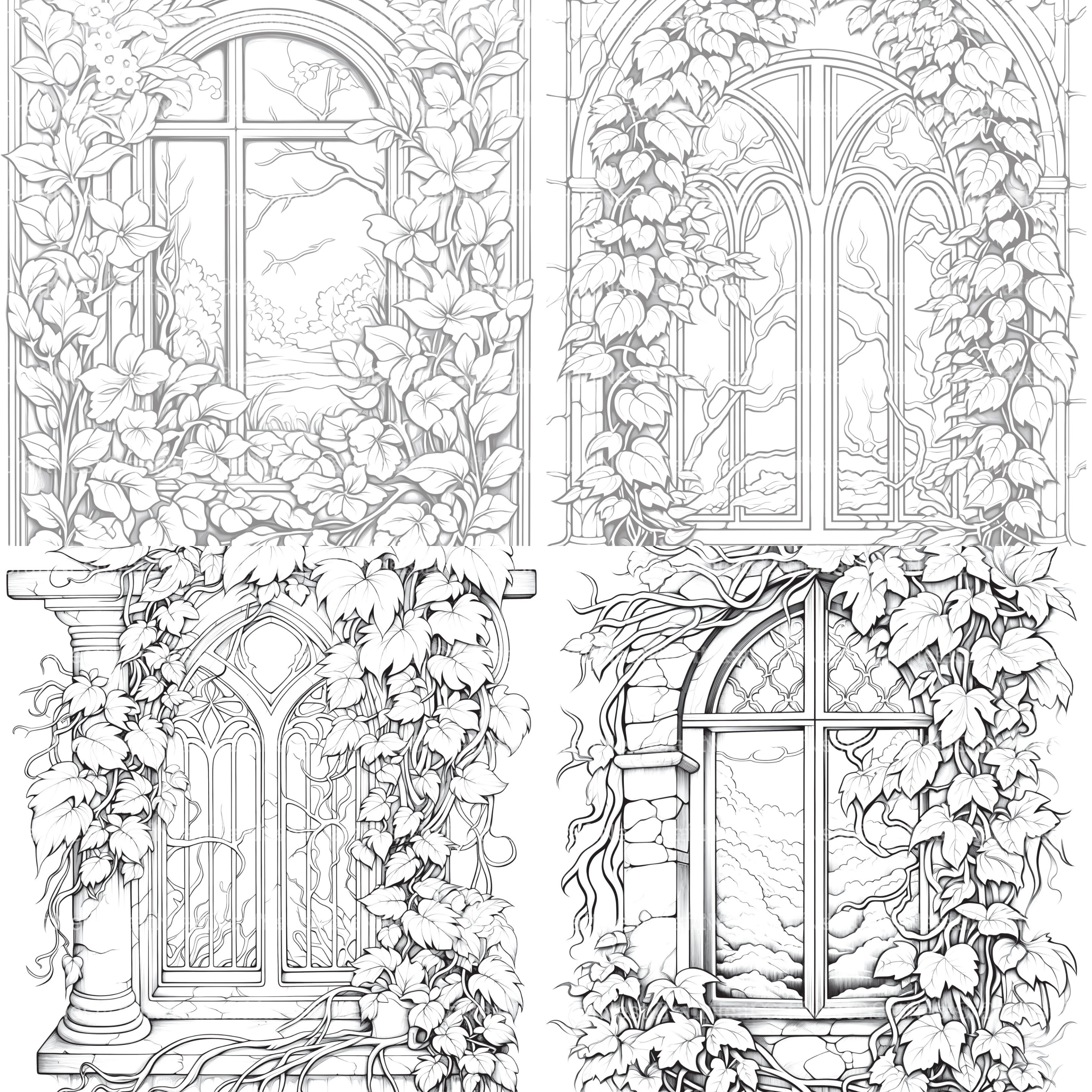 Blooming Window Coloring Book - CraftNest - Digital Crafting and Art