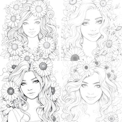 Venetian Carnival Woman Coloring Book - CraftNest - Digital Crafting and Art