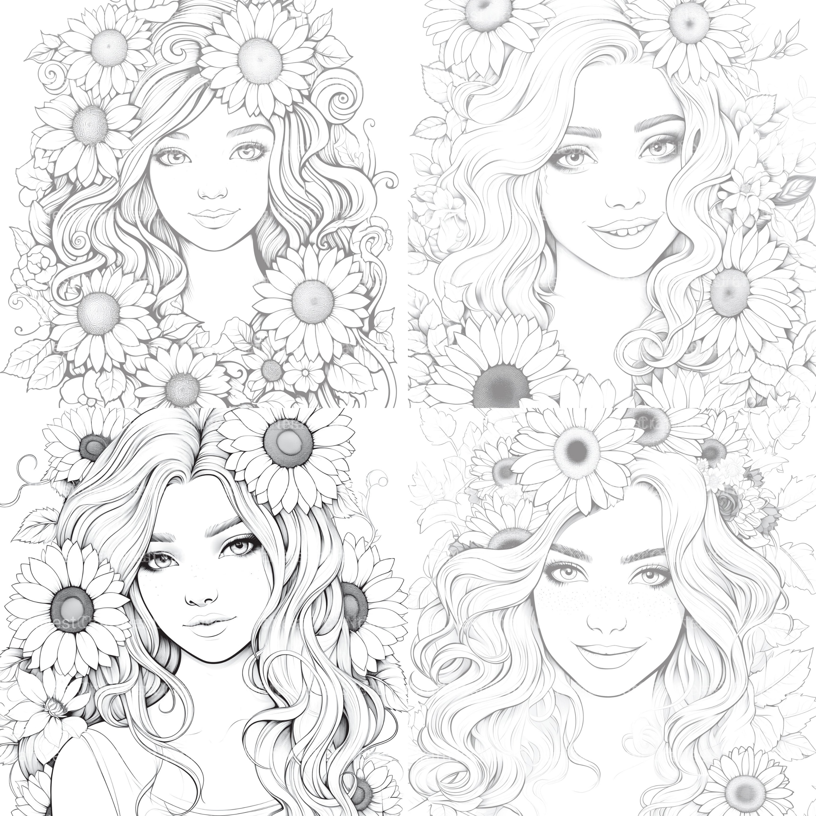 Venetian Carnival Woman Coloring Book - CraftNest - Digital Crafting and Art