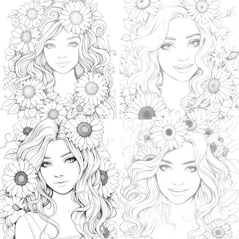 Venetian Carnival Woman Coloring Book - CraftNest - Digital Crafting and Art