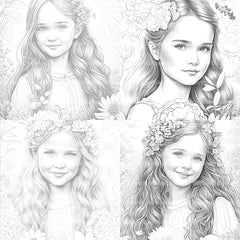 Flower Girl Coloring Book - CraftNest - Digital Crafting and Art