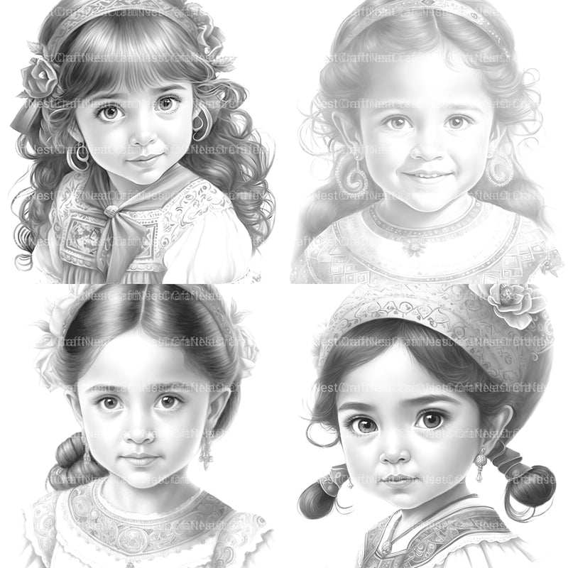Cute Mexican Girl Coloring Book - CraftNest - Digital Crafting and Art