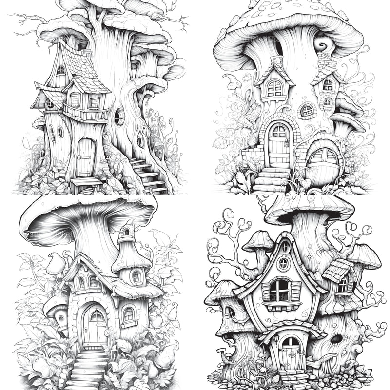 Fairy Houses Coloring Book - CraftNest - Digital Crafting and Art