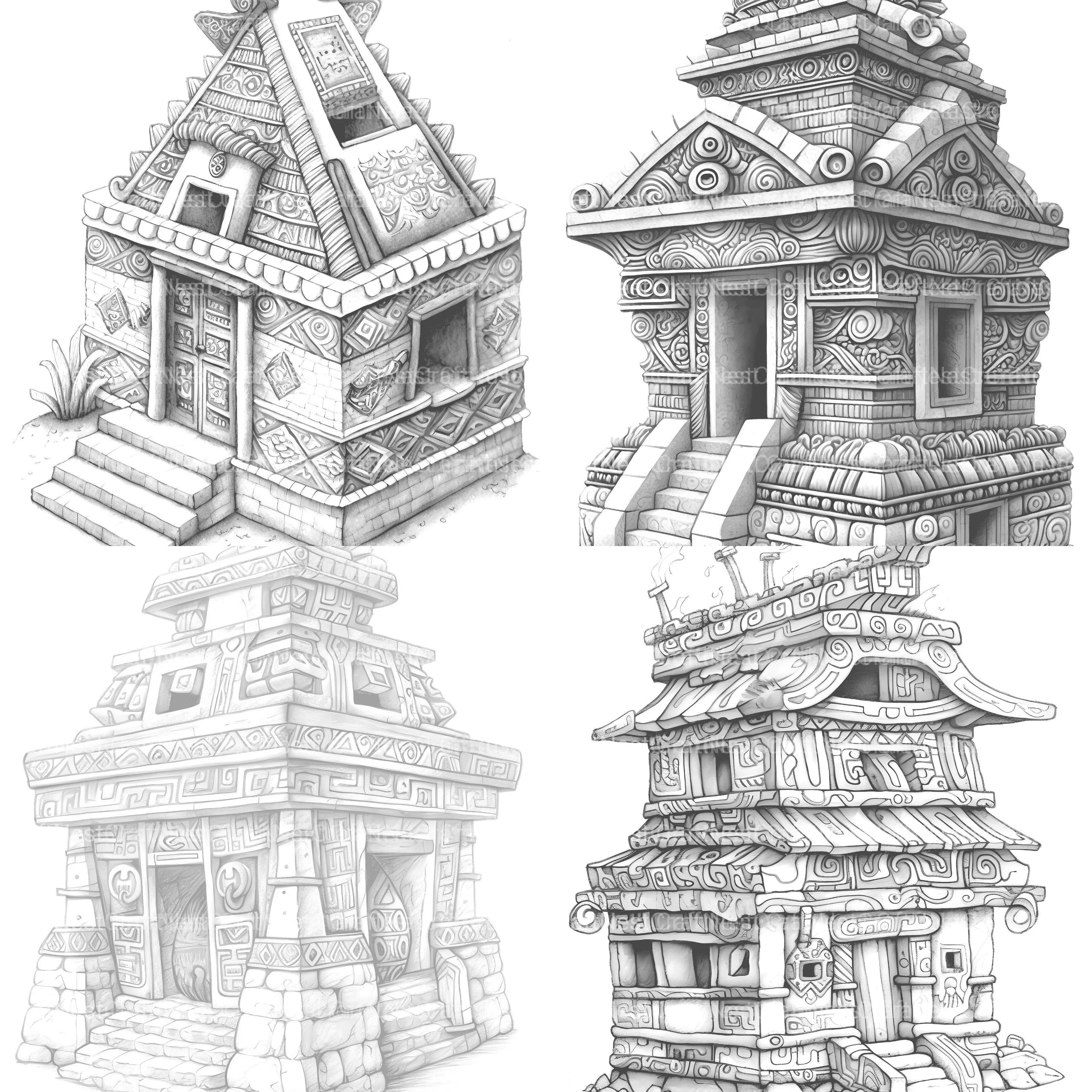 Castle Tiny House Coloring Book - CraftNest - Digital Crafting and Art