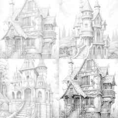 Gothic Houses Coloring Book - CraftNest - Digital Crafting and Art