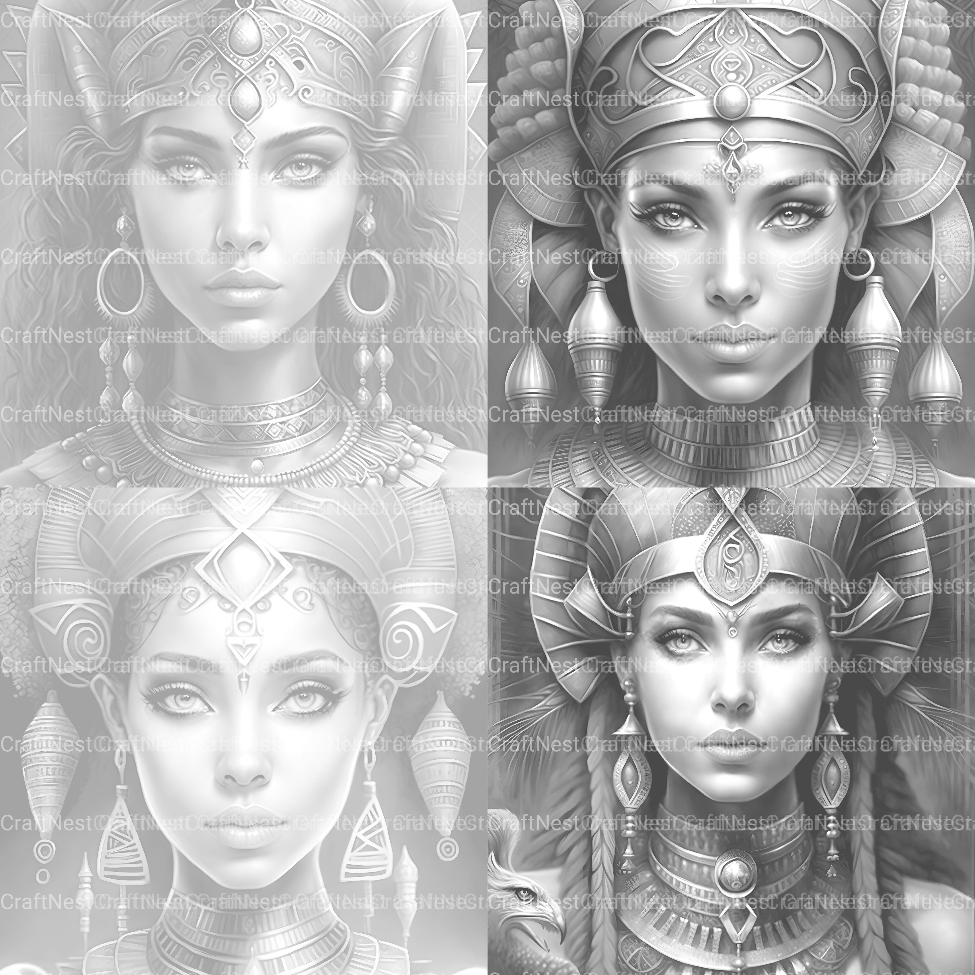 Ancient Egypt Queen Coloring Book 2 - CraftNest - Digital Crafting and Art