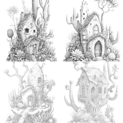 Cactus Fairy Houses Coloring Book - CraftNest - Digital Crafting and Art