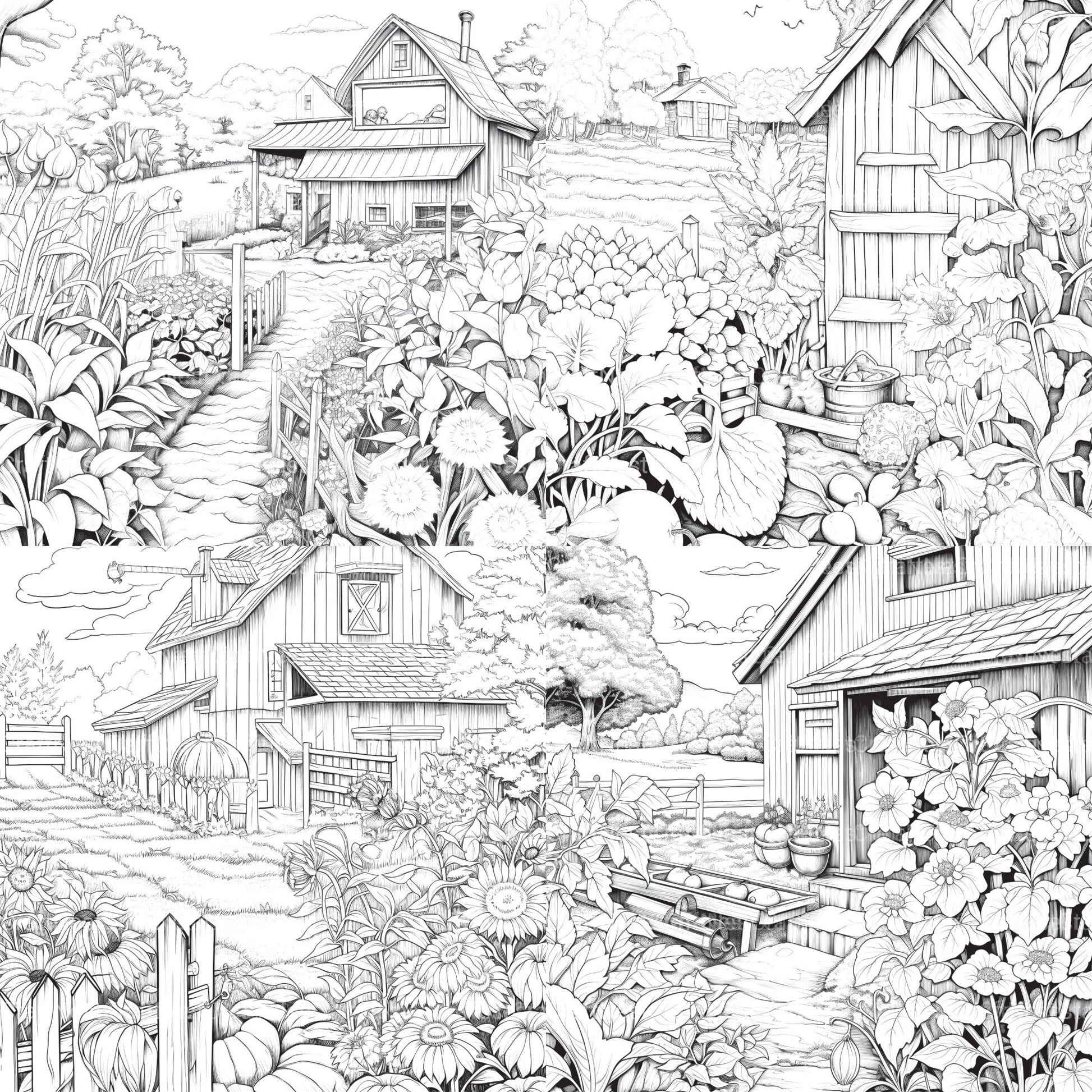 Farmers Garden Coloring Book 2 - CraftNest - Digital Crafting and Art