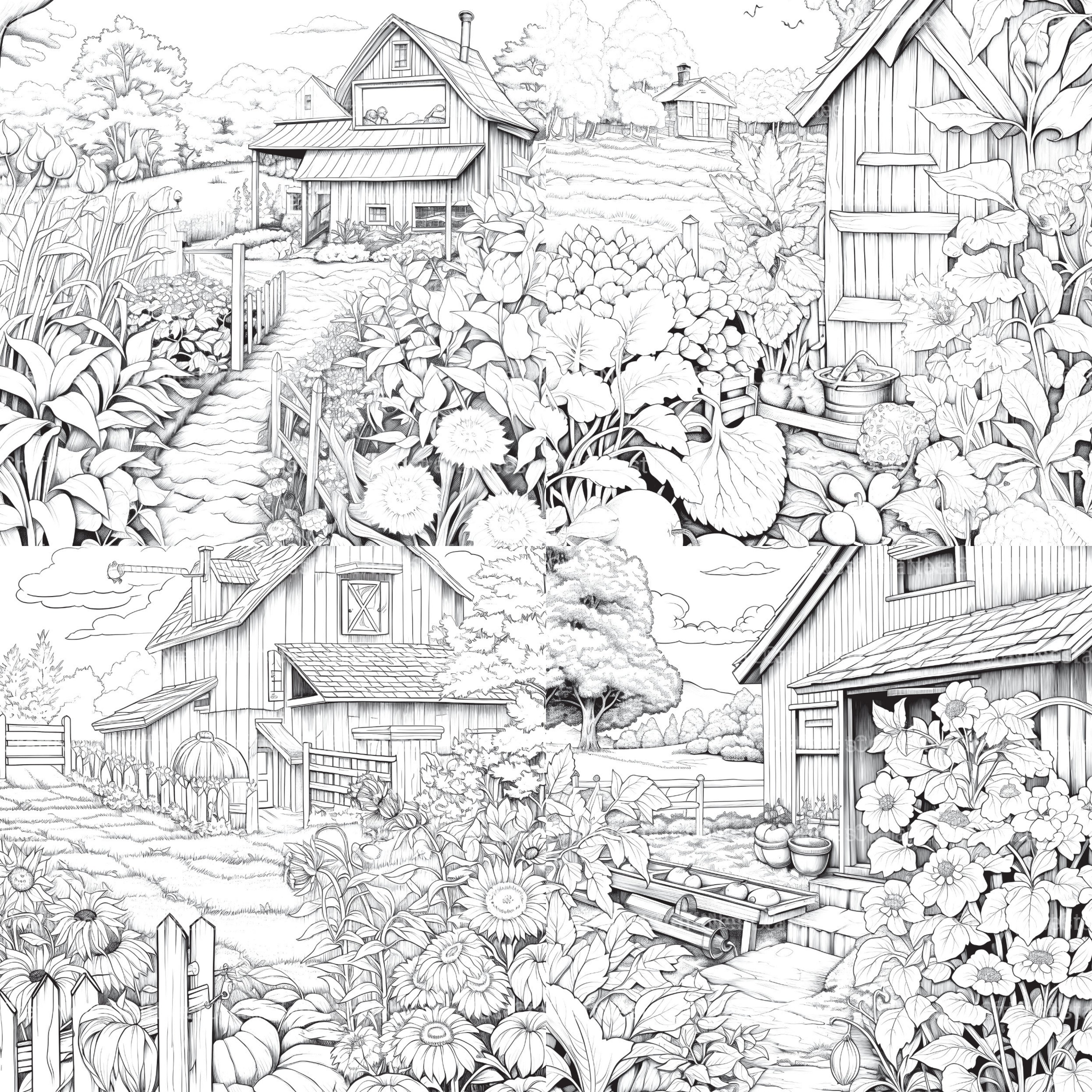 Farmers Garden Coloring Book 2 - CraftNest - Digital Crafting and Art