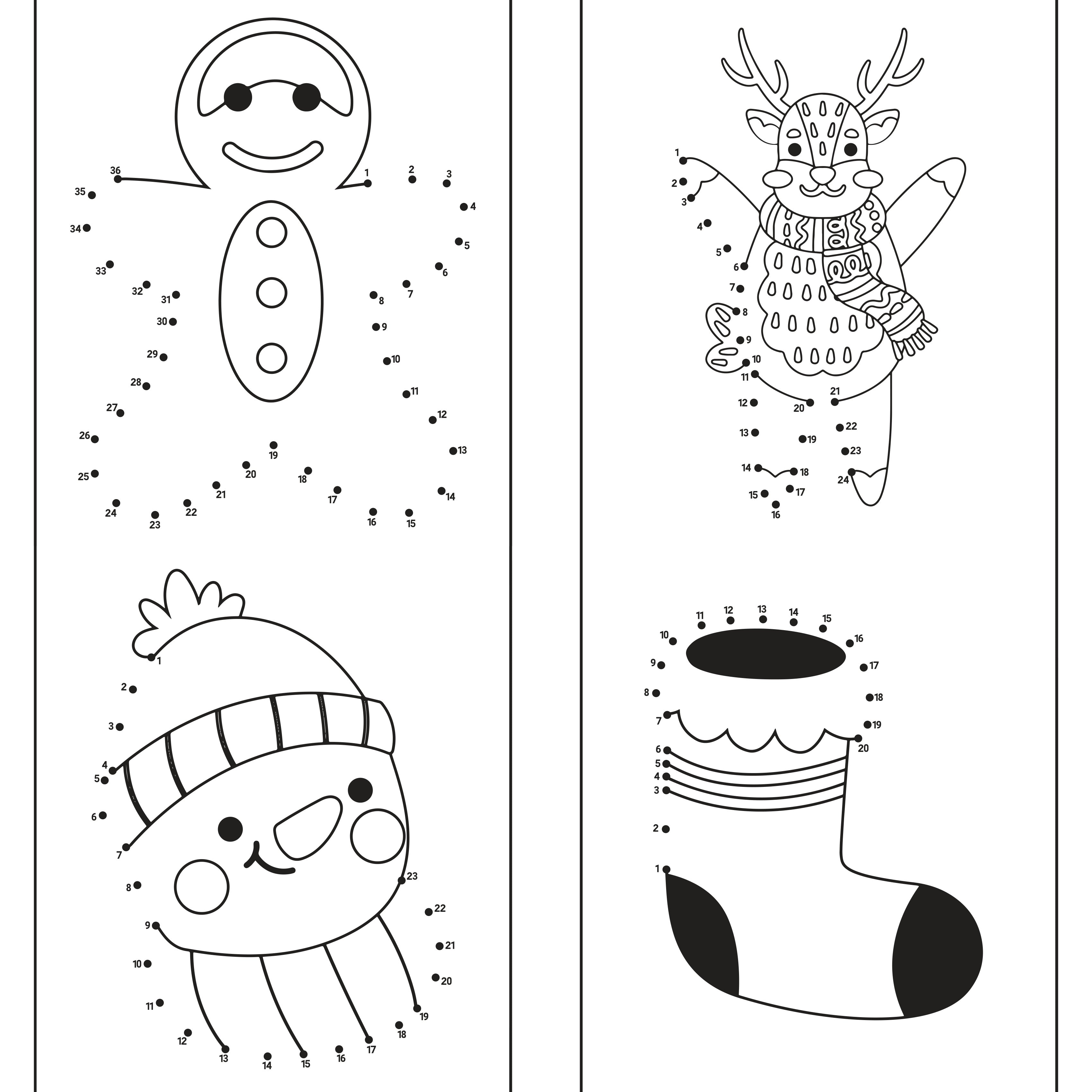 Kids Christmas Dot To Dot Coloring Book