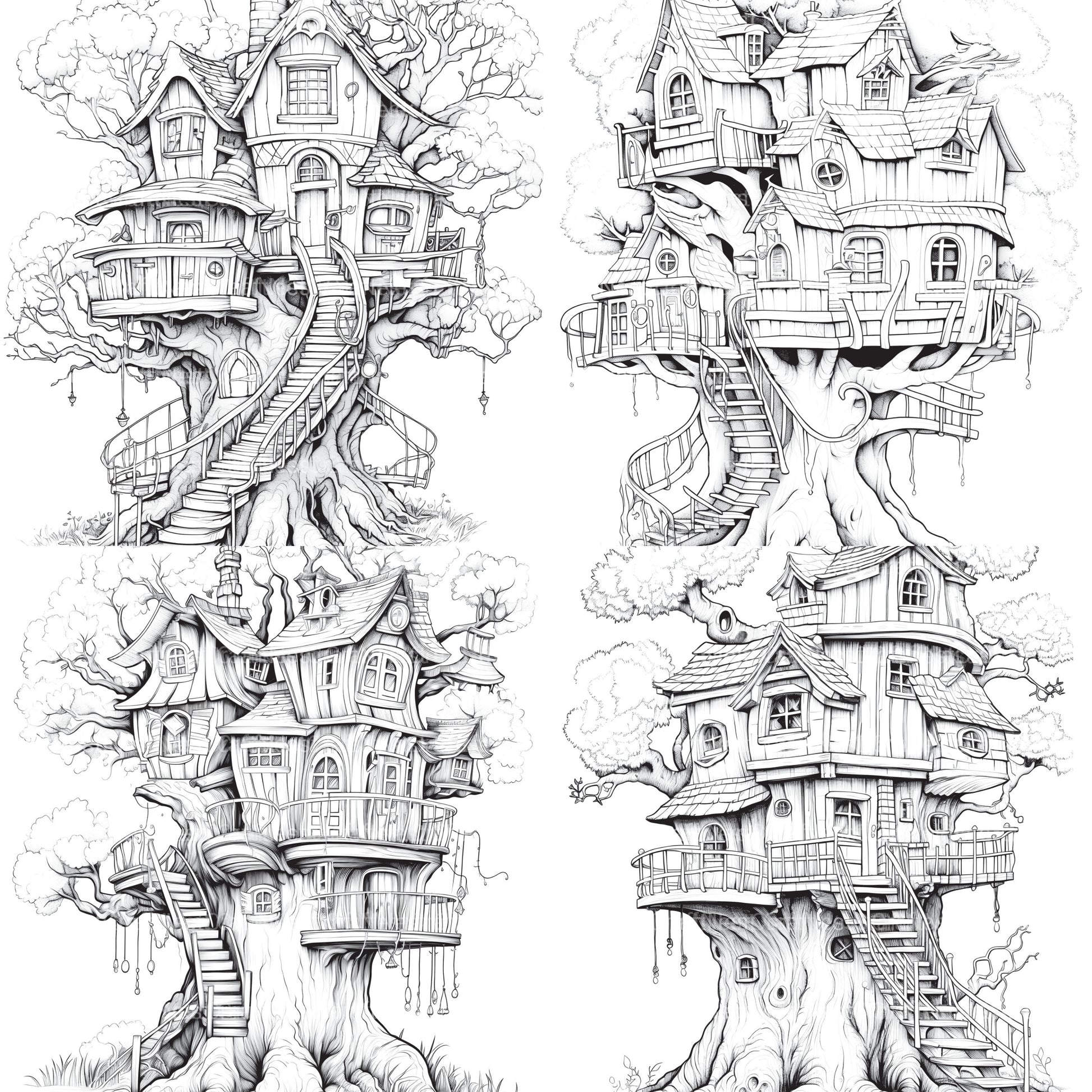 Treehouse Coloring Book - CraftNest - Digital Crafting and Art