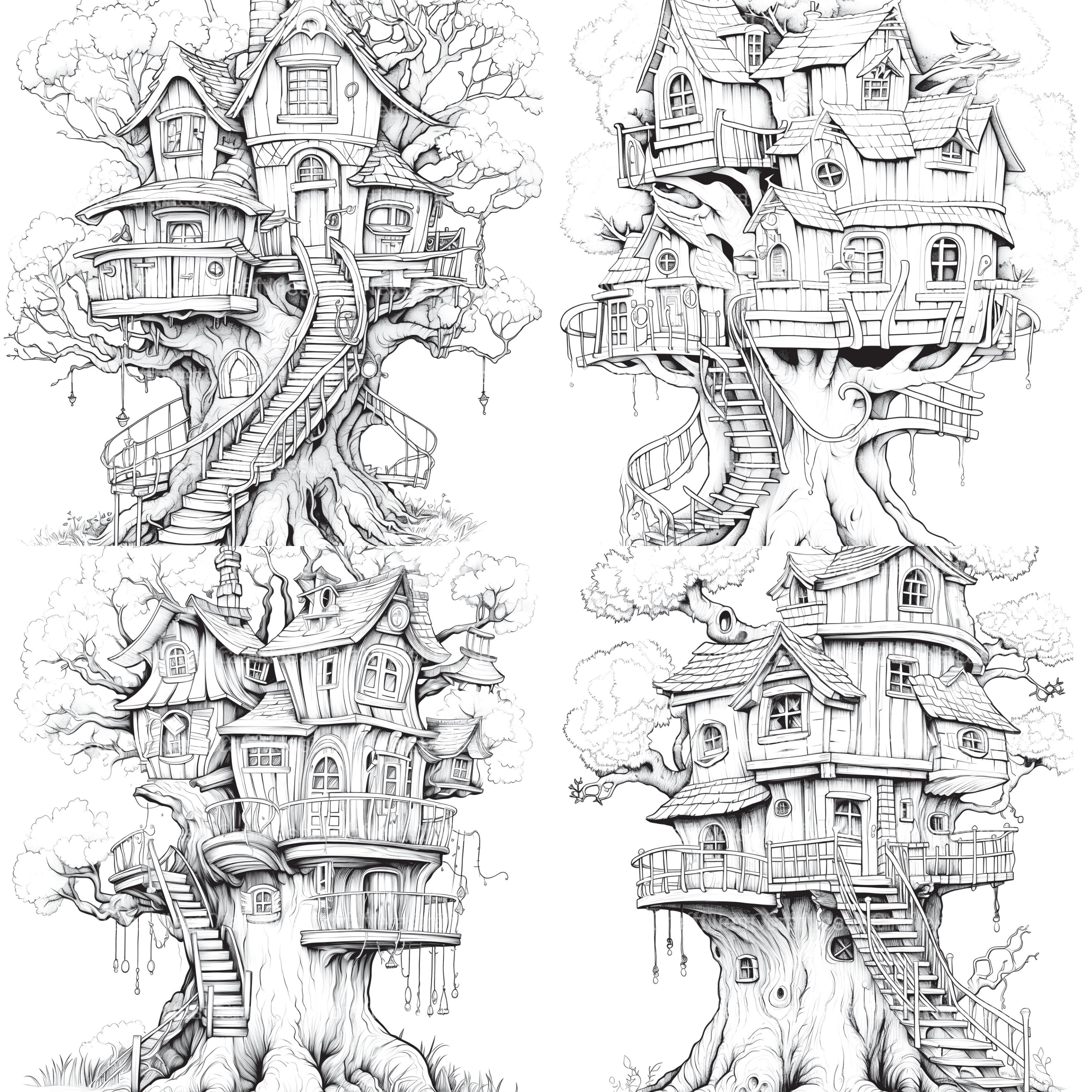 Treehouse Coloring Book - CraftNest - Digital Crafting and Art