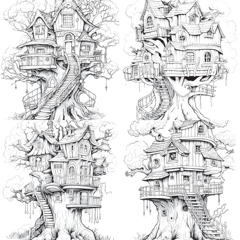 Treehouse Coloring Book - CraftNest - Digital Crafting and Art