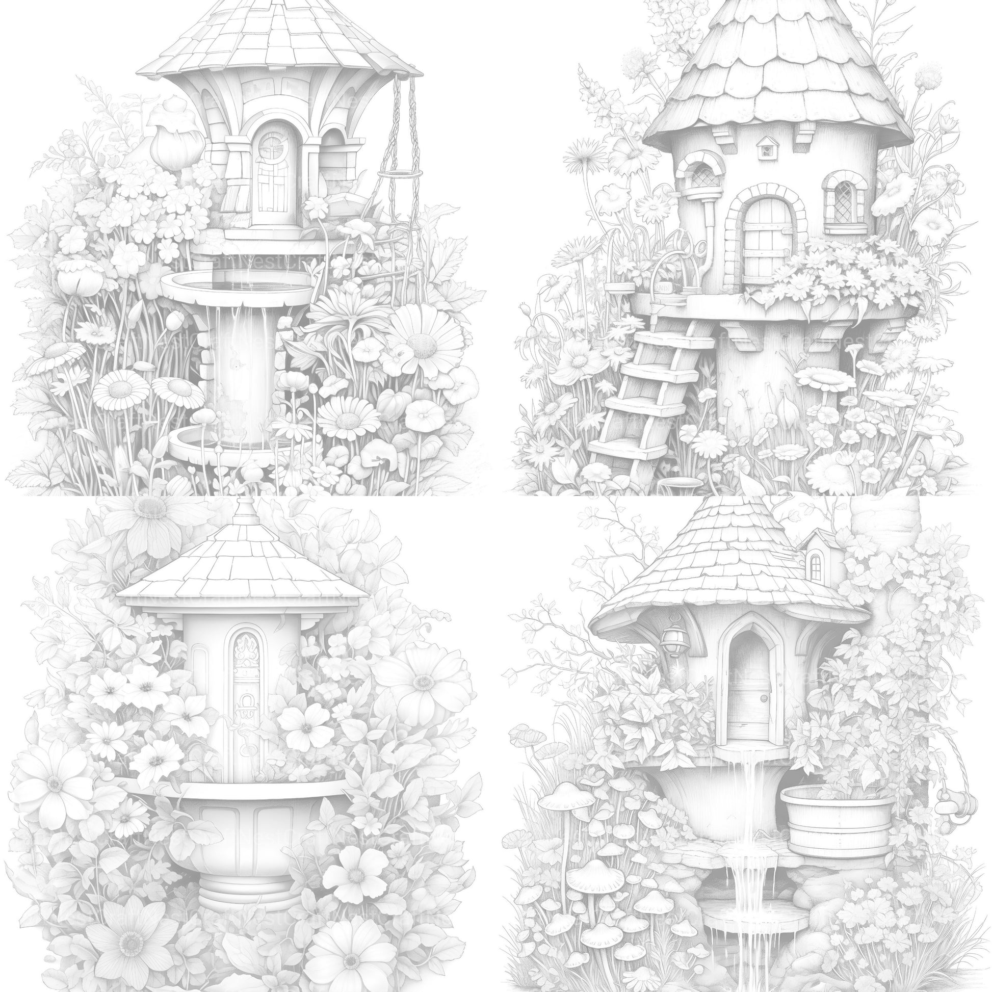 Wishing Well Coloring Book - CraftNest - Digital Crafting and Art