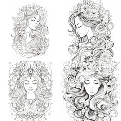 Femme Portrait Coloring Book - CraftNest - Digital Crafting and Art