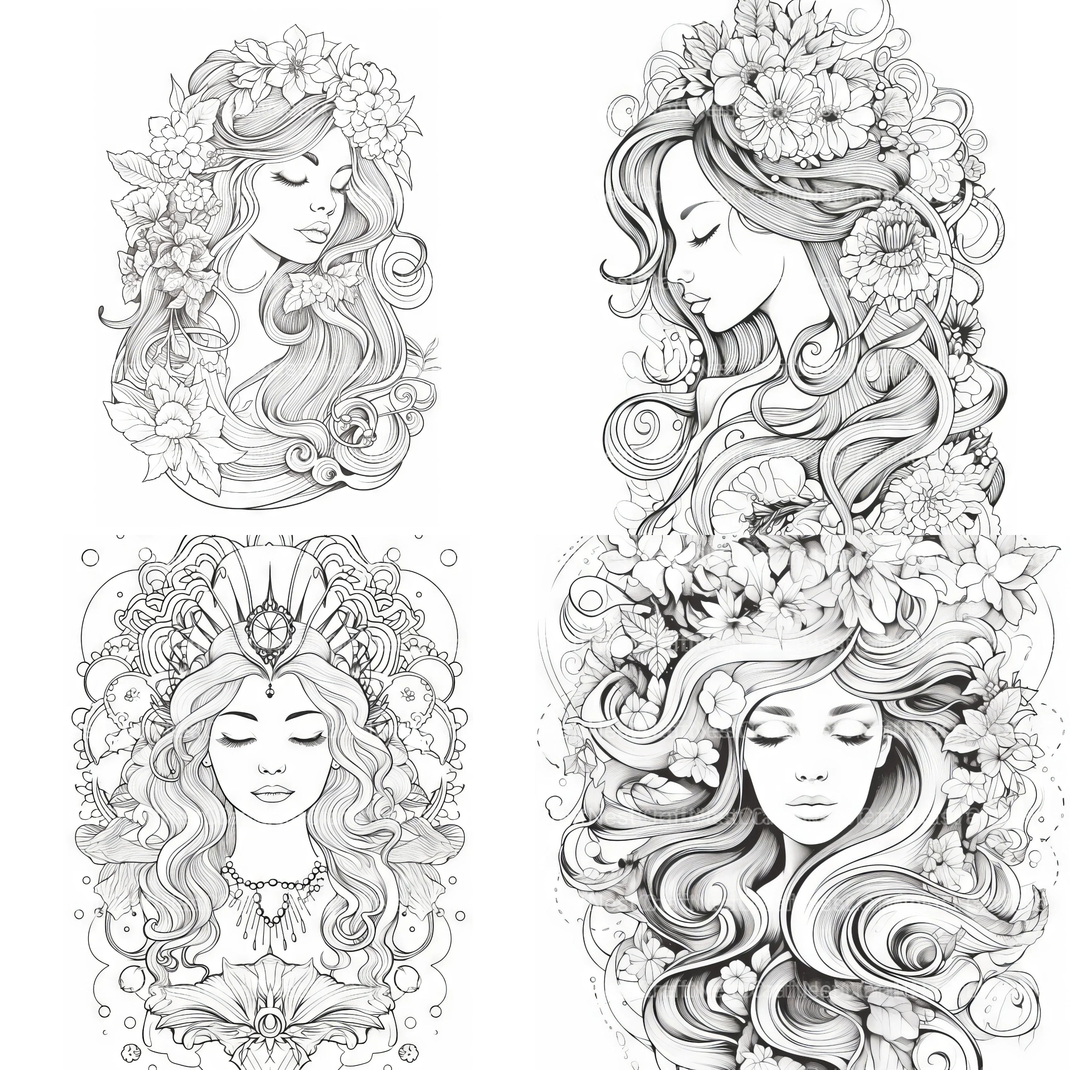 Femme Portrait Coloring Book - CraftNest - Digital Crafting and Art