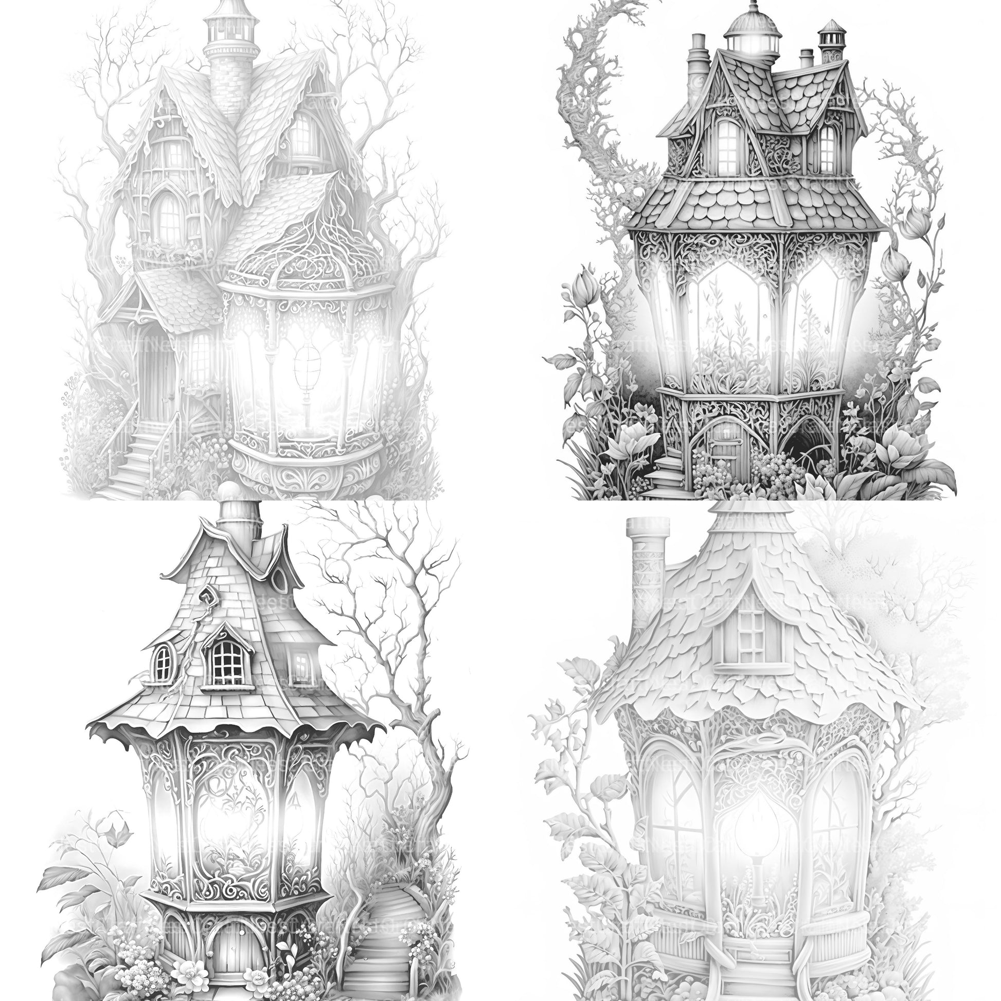 Lantern Fairy House Coloring Book - CraftNest - Digital Crafting and Art