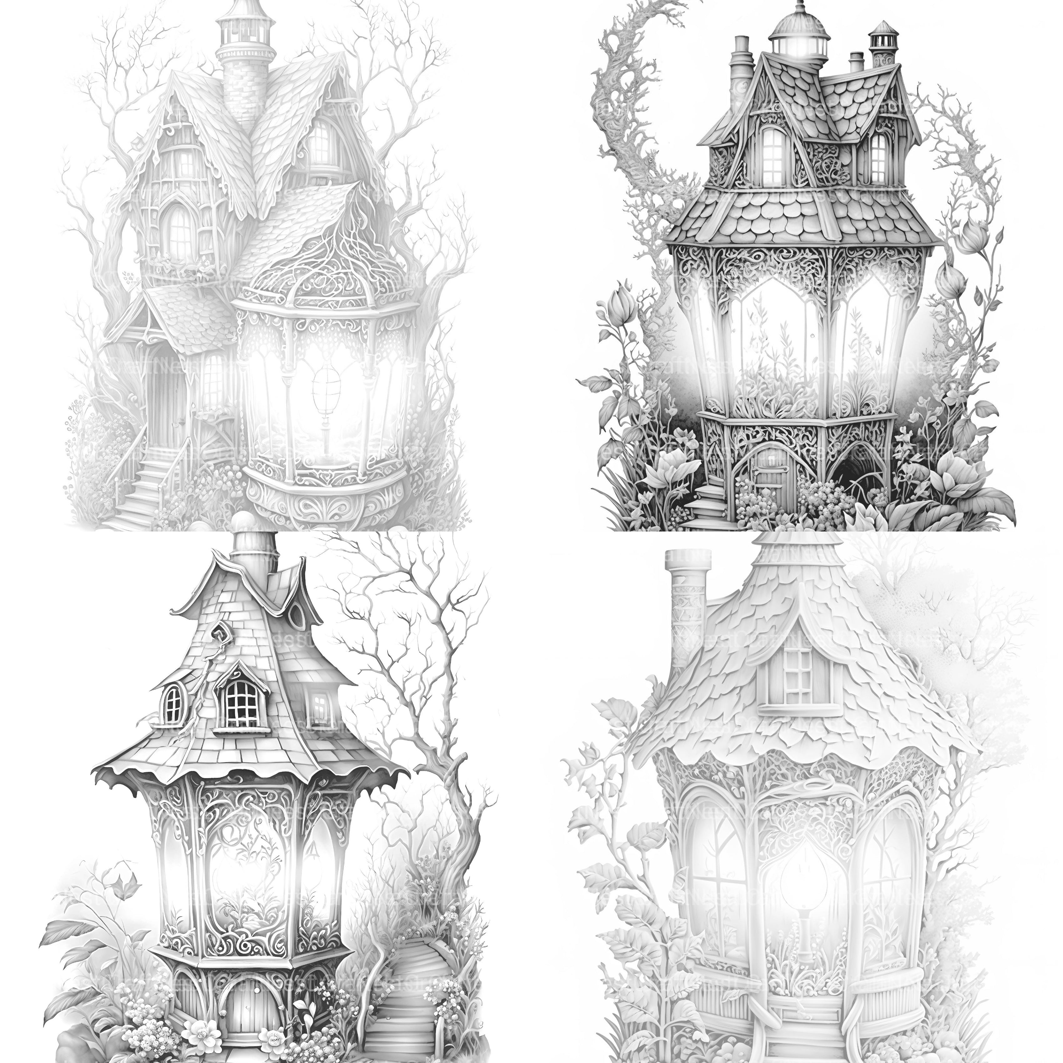 Lantern Fairy House Coloring Book - CraftNest - Digital Crafting and Art